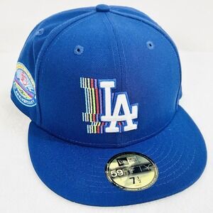 New Era Los Angeles Dodgers Rainbow Stadium 59FIFTY Fitted Hat Cap 7 1/2 Blue